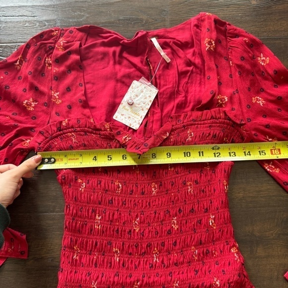 Free People Two Faces Ruby Combo Printed Floral Boho Mini Dress Size XS Women - Picture 9 of 11
